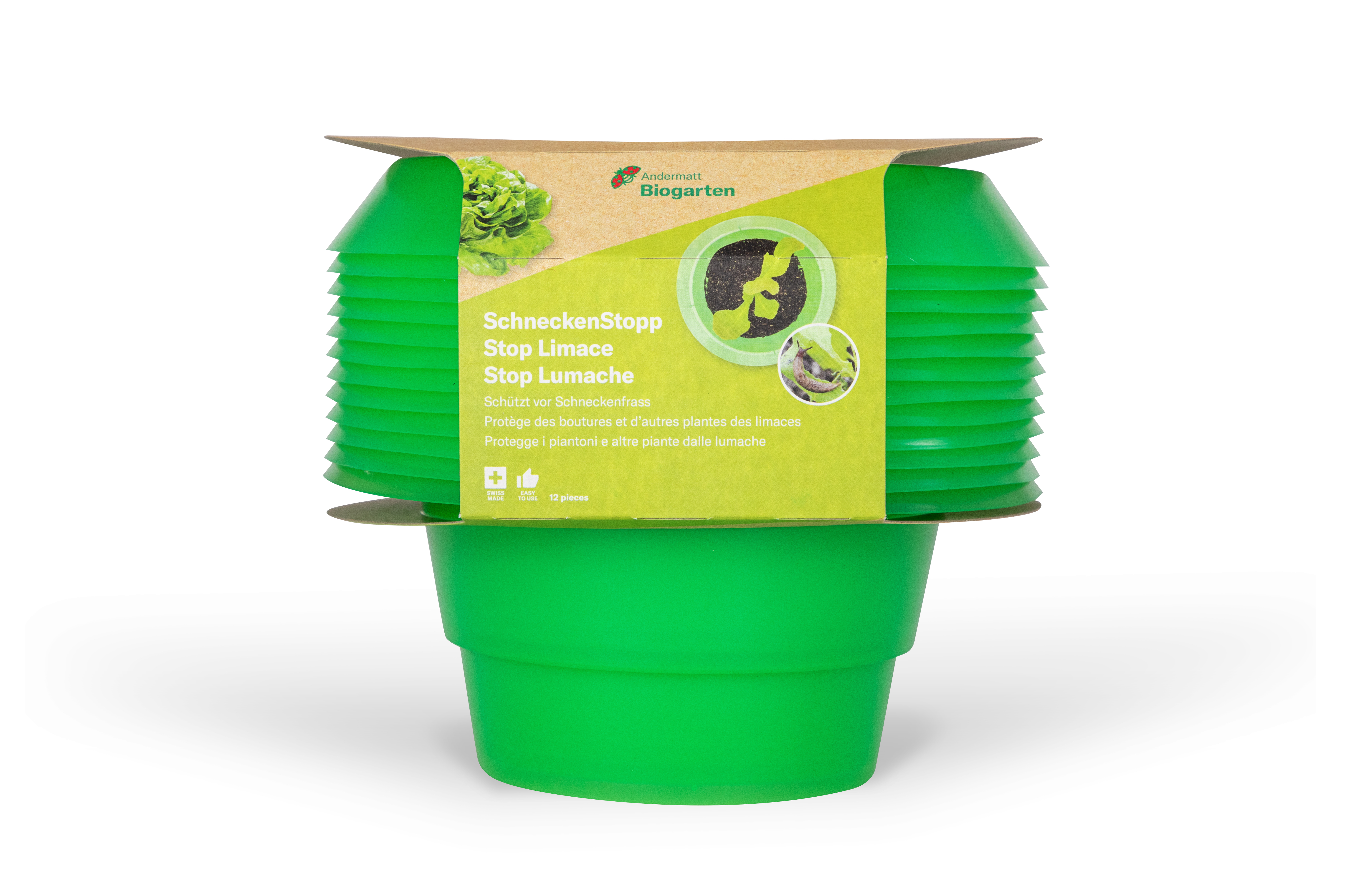 AndermattBiogarten ferma lumache in polipropilene verde 12 pz.
