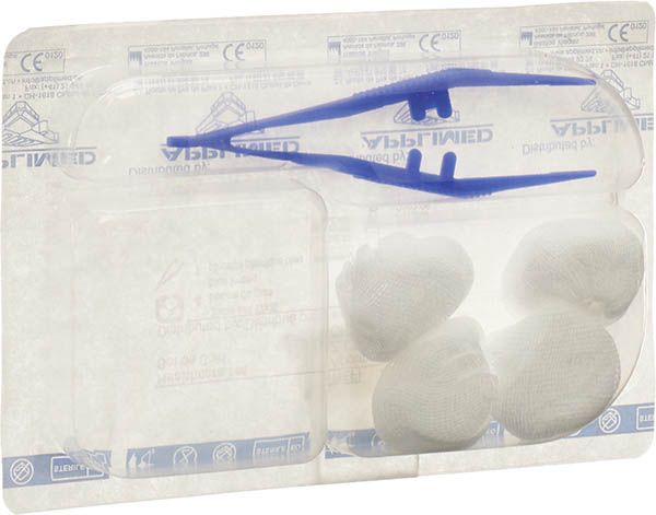 SET APPLICATO Set sterile 4 tamponi 1 paio di pinze