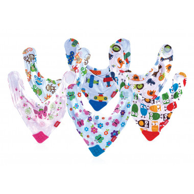 Bavaglino Nuby con linea di design ad angolo morso