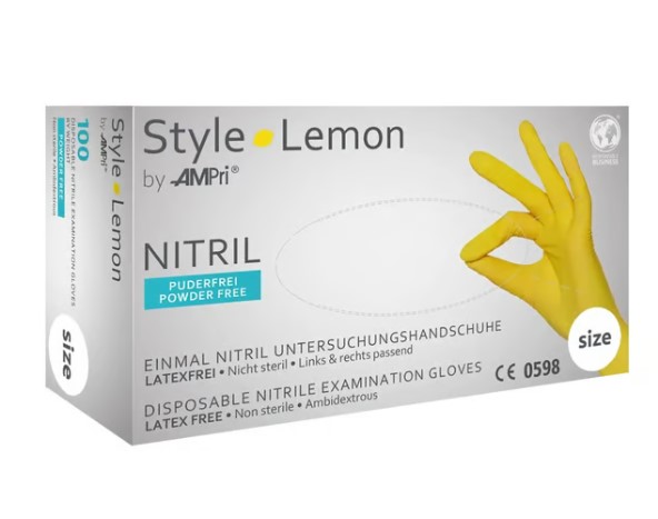 Ampri Nitrile HS Style S Lemon Box 100 pezzi