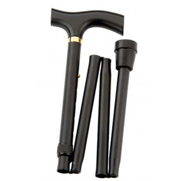 Bastone pieghevole GASTROCK con manico in legno duro nero