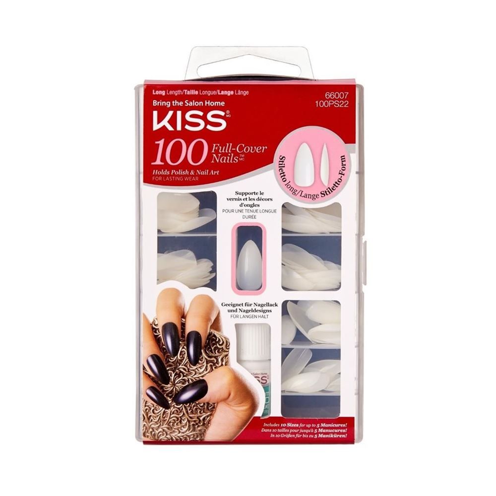 Unghie KISS Plain copertura completa e tips Stiletto